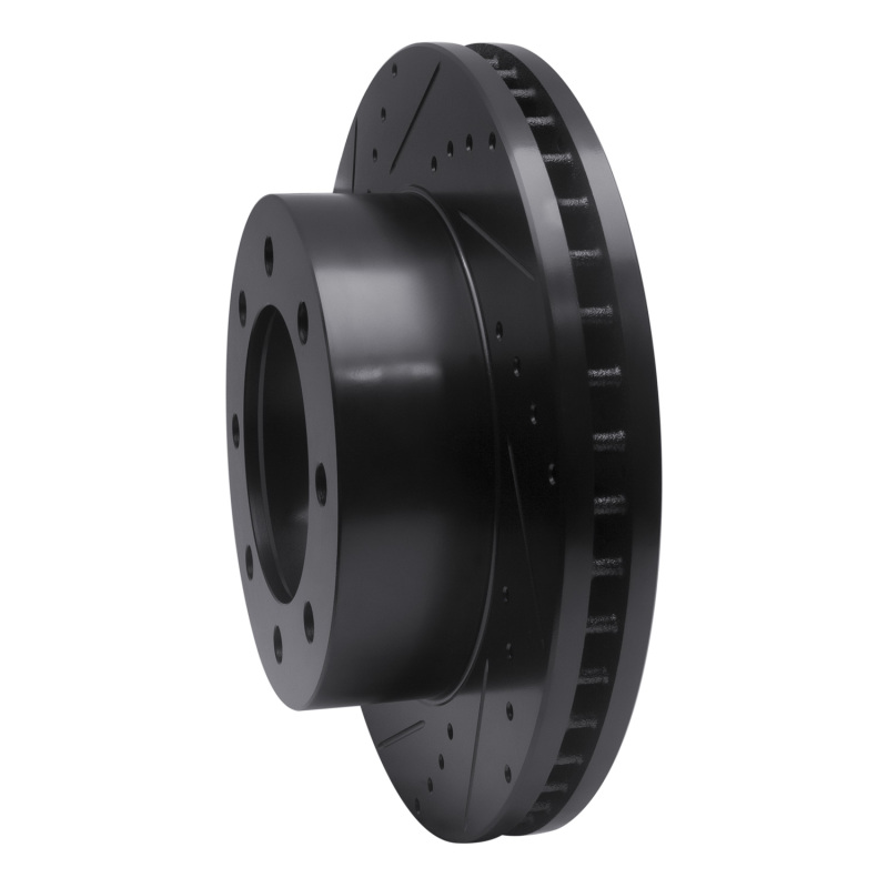 Ford F-250 Brake Rotor (1) - Front Left - R1 Concepts - Drilled & Slotted - Black - `05-`12